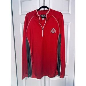 Colosseum Men's Scarlet Ohio State Buckeyes Big & Tall Quarter-Zip Jacket